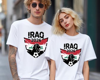 Iraq 2026 Soccer Shirt, Iraqi National Football Team Fan Tee, Lion of Babylon Top, Iraq Flag Match Day Apparel