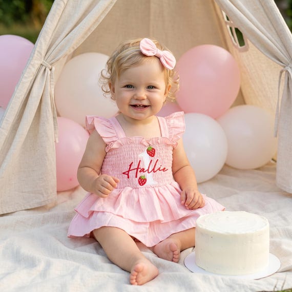 berry first birthday dress Custom Dress, 1st Birthday Outfit, Strawberry Cake Smash Cool Iron if needed Adjustable Straps Wedtrend Women Navy Floral Color:Claret