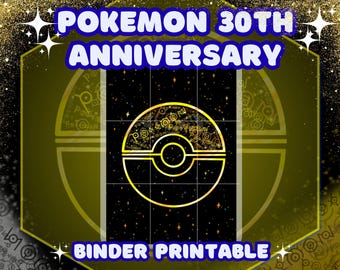 Pokemon 30th Anniversary Set Printable - Michi Method Style - 9 and 12 pocket versions included! [NO AI USED] - Digital Download
