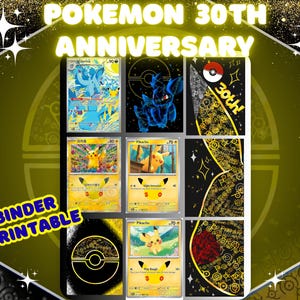 Pokémon 30-årsjubileumsset Binder Flare utskrivbart - Michi Method Style - [INGEN AI ANVÄND] - (Digital nedladdning)