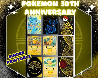 Pokemon 30th Anniversary Set Binder Flare Printable - Michi Method Style - [NO AI USED] - (Digital Download)