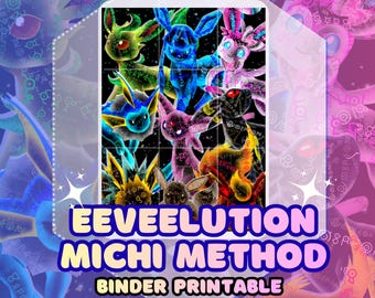 Eeveelutions Michi Method Card Binder Flare| Printable | [NO AI USED] - Digital Download