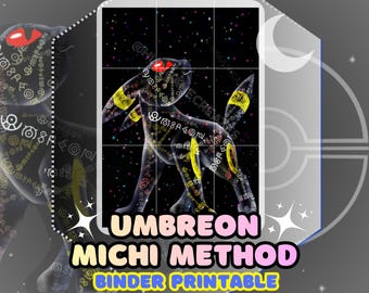 Umbreon Michi Method Card Binder Flare| Printable | [NO AI USED] - Digital Download