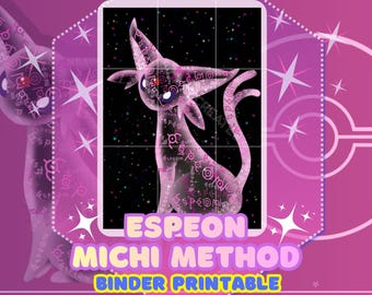 Espeon Michi Method Card Binder Flare| Printable | [NO AI USED] - Digital Download