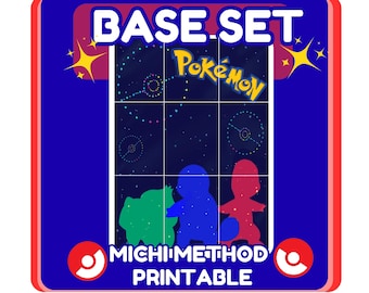 Base Set Pokemon Card Set Printable - Michi Method Style Binder Flare - 9 and 12 pocket versions included! [NO AI USED] - Digital Download