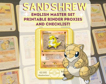 Sandshrew English Master Set Printable Proxies for your Card Binder and Checklist | Digital Download