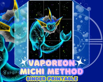 Vaporeon Michi Method Card Binder Flare| Printable | [NO AI USED] - Digital Download
