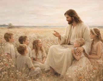 Jesus ensinando crianças