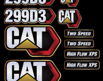 Juego de calcomanías de repuesto para minicargadora Caterpillar CAT 299D3