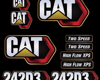 For Caterpillar CAT 242D3 Skid Steer | Replacement Decal Set