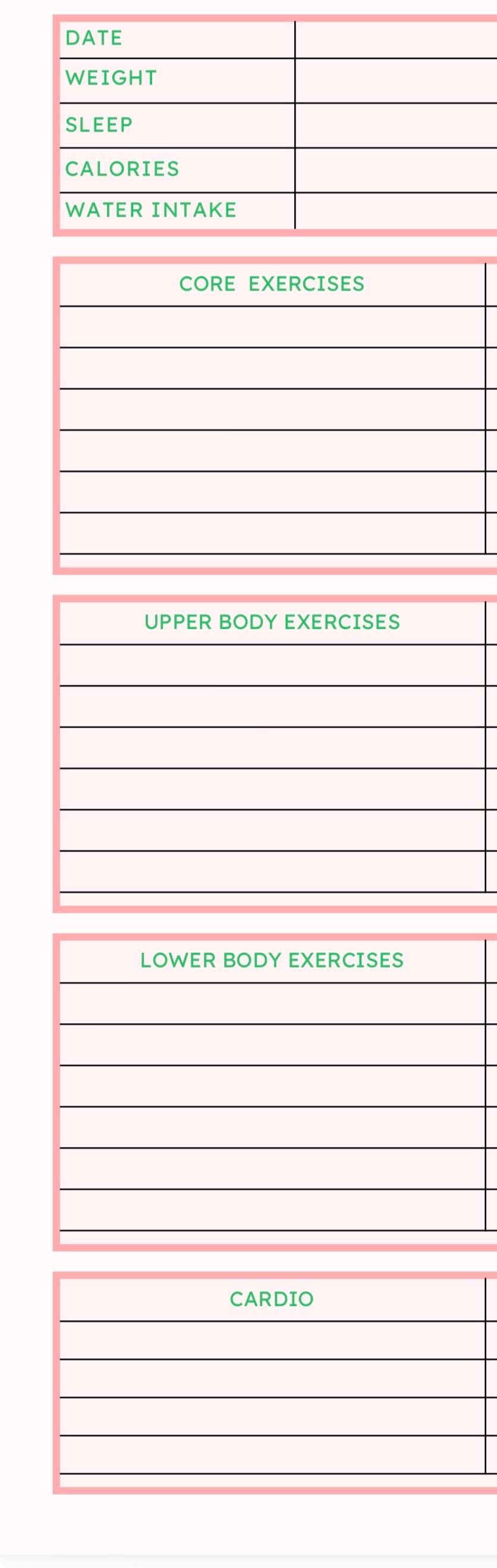 Monthly Workout Planner Printable | Fitness Tracker Canva Template ...