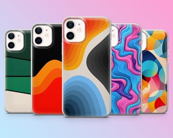 Abstract geometrisch telefoonhoesje Symphony kleurrijk Cover voor iPhone 17Pro, 16, 15, 14, 13, 12, Samsung S26, S25, S24, S23, A17, A57, A37 Pixel 10,9