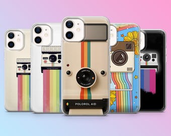 Polaroid telefoonhoesje camera vintage foto hoes voor iPhone 17Pro, 16, 15, 14, 13, 12, Samsung S26, S25, S24, S23, A17, A57, A37 Pixel 10, 9