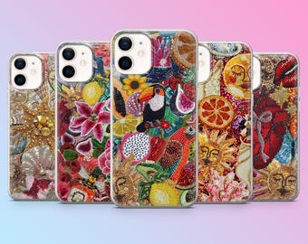 Telefoonhoesje met kralen Sun Tarot Summer Costal Cover voor iPhone 17Pro, 16, 15, 14, 13, 12, Samsung S26, S25, S24, S23, A17, A57, A37 Pixel 10, 9