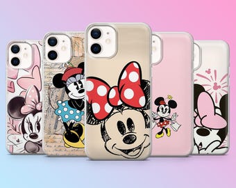 Disney telefoonhoesje Minnie Mouse cartoon hoes voor iPhone 17Pro, 16, 15, 14, 13, 12, Samsung S26, S25, S24, S23, A17, A57, A37 Pixel 10, 9