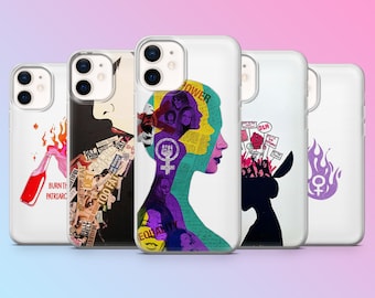Feminist Art Phone Case Patriarchy Equality Cover voor iPhone 17Pro, 16, 15, 14, 13, 12, Samsung S26, S25, S24, S23, A17, A57, A37 Pixel 10,9