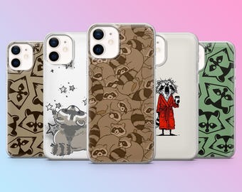 Wasbeer telefoonhoesje Artwork Trash Animal Cover voor iPhone 17Pro, 16, 15, 14, 13, 12, Samsung S26, S25, S24, S23, A17, A57, A37 Pixel 10, 9