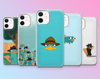 Perry The Platypus Phone Case Phineas Ferb Cartoon Cover voor iPhone 17Pro, 16, 15, 14, 13,12, Samsung S26, S25, S24, S23, A17, A57, A37 Pixel 10,9