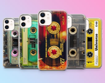 Cassettetelefoonhoesje Retro Tape VHS-hoes voor iPhone 17Pro, 16, 15, 14, 13, 12, Samsung S26, S25, S24, S23, A17, A57, A37 Pixel 10, 9