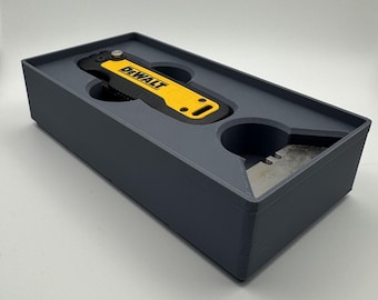 DeWalt Utility Knife Insert STL – Gridfinity Organizer Tray with Blade Holder