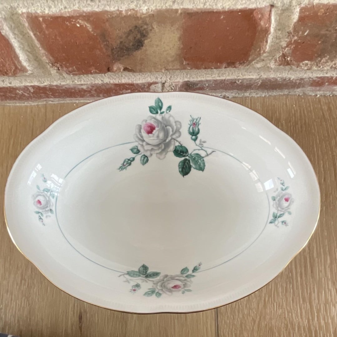 Schumann Arzberg Bavaria Empress Rose Oval Vegetable Serving Bowl Gold ...