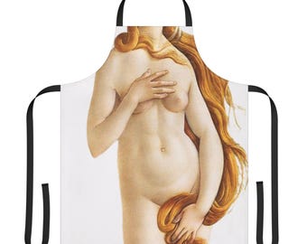 Venus Birth of Venus by Botichelli Artwork Apron | Classical Nude Painting Apron