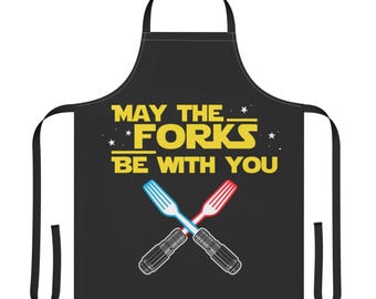 May the Forks Be With You Apron | Star Wars Kitchen BBQ Chef Apron