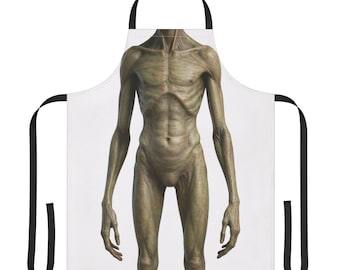 Alien Bodyprint Apron | Sci-Fi Torso Kitchen Wearable Art