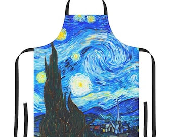 Starry Night Apron | Van Gogh inspired full-print kitchen apron