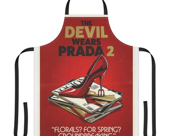 The Devil Wears Prada 2 Poster Apron | Red Stiletto, Magazine Stack, Retro Movie Art