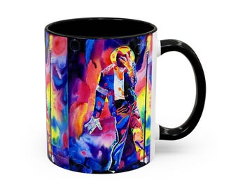 Michael Jackson Art Coffee Mug | Multicolor Handle 11oz 15oz