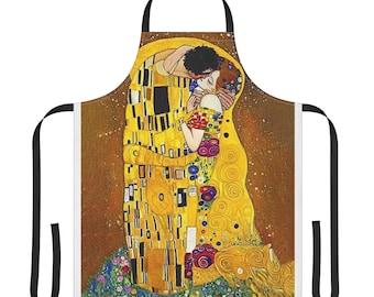 The Kiss Apron | by Gustav Klimt print, art-themed kitchen apron