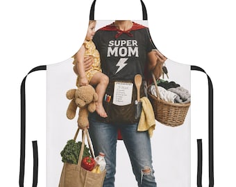 Super Mom Apron | Full-Print Kitchen Apron | Mother's Day