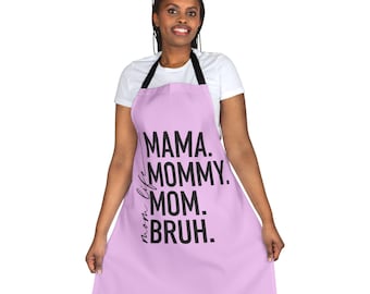 Mama Mommy Mom Bruh Apron | Funny Mom Life Kitchen Cooking Wear