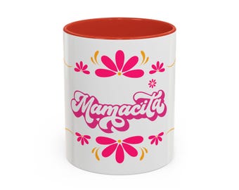 Mamacita Floral Script Mug | Accent Coffee Mug
