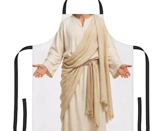 Risen Jesus Robe Apron | Religious Kitchen, Easter Polyester Canvas Apron