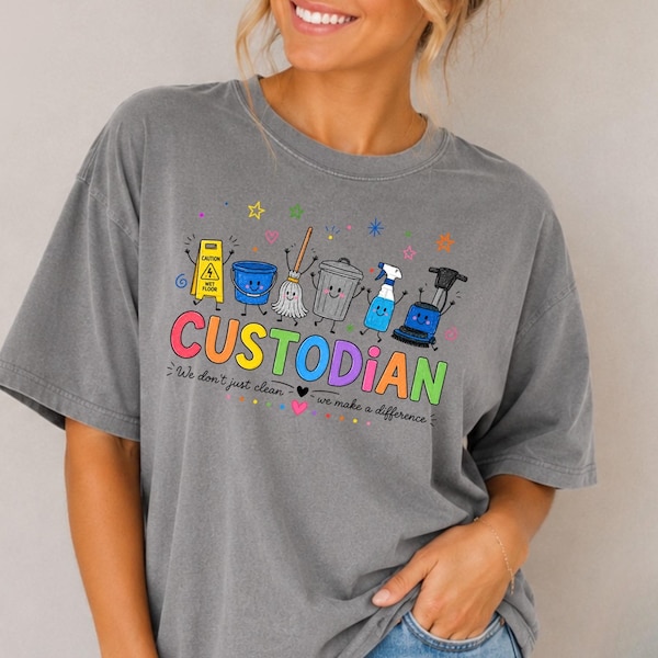 Custodian Shirt, School Custodian Appreciation Tee, We Make a Difference Shirt, School Staff T-Shirt, Janitor Gift