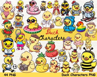 Pack d'images PNG de canards | Clipart de canards, canards de croisière, autocollants pour enfants | Téléchargement numérique
