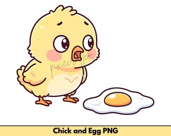 Poussin drôle et oeuf PNG |  Poulet sarcastique PNG pour chemises et tasses | Téléchargement instantané