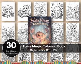 Livre de coloriage féerique pour enfants | Pages de coloriage faciles et colorées, créatures magiques à imprimer
