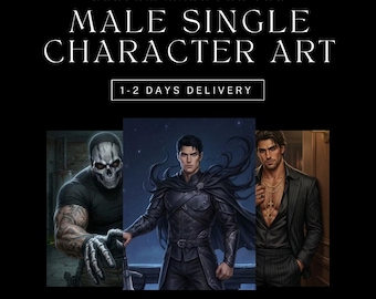 Custom Male Character Art | Dark Romance Fantasy Illustration (Procreate Digital Art)