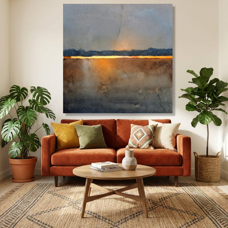 Mark Rothko Art, Abstract Watercolor Sunset Canvas, Minimalist ...