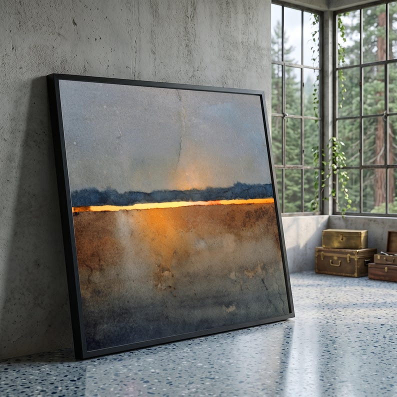 Mark Rothko Art, Abstract Watercolor Sunset Canvas, Minimalist ...