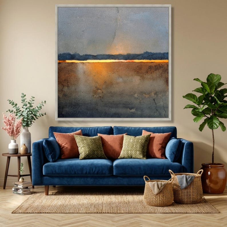 Mark Rothko Art, Abstract Watercolor Sunset Canvas, Minimalist ...