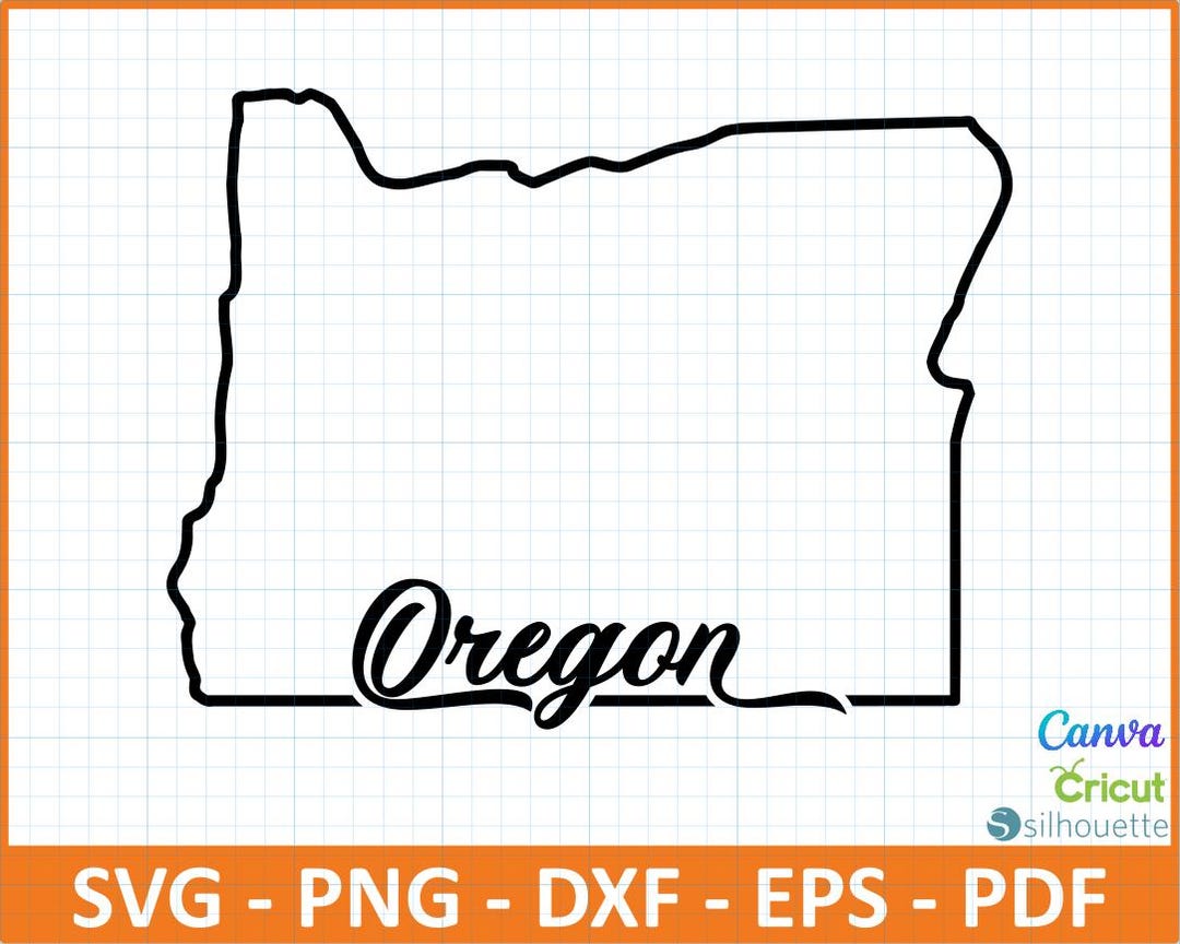 Oregon Border Frame Oregon State Outline Svg,oregon Map Cut File,state Border Svg Png Dxf ...