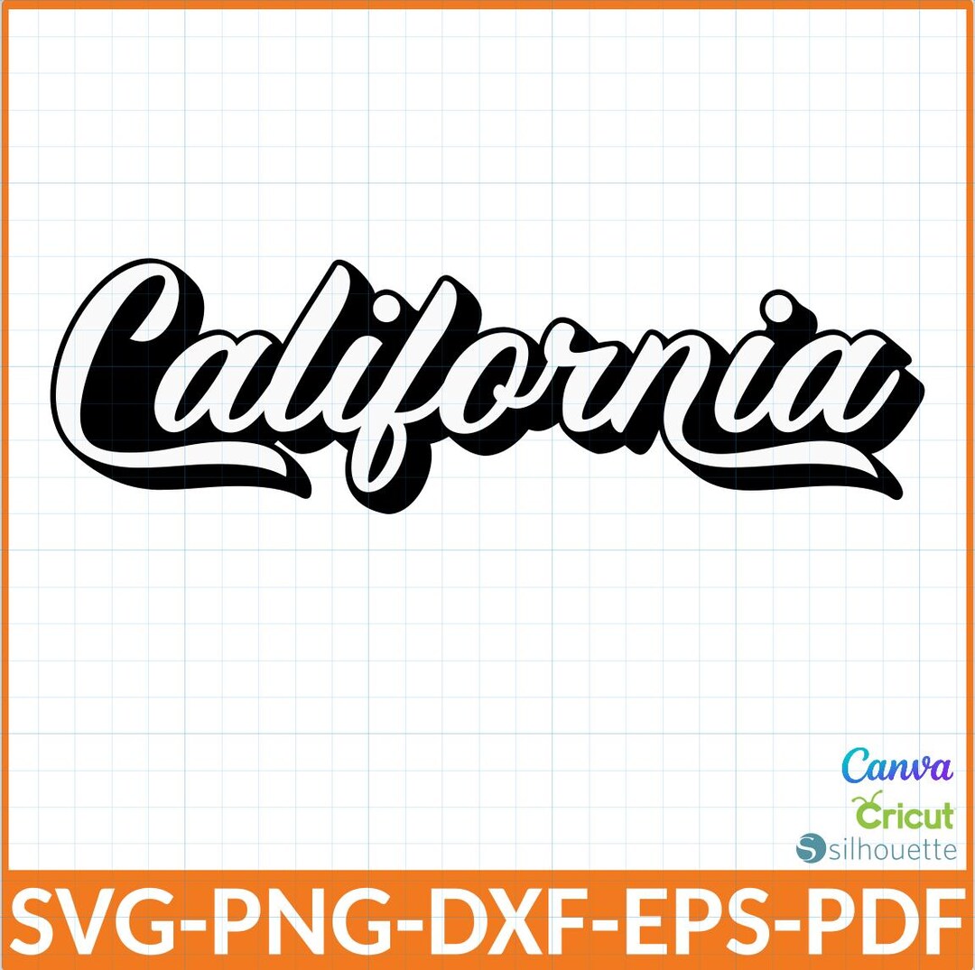 California SVG Retro Script, Cursive California PNG for Sweatshirt ...