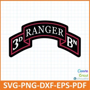 US Army 3rd Ranger Battalion Patch with digital design.Perfect for military veteran,active duty or supporters.Svg,Png,Dxf,Eps,pdf,cricut,cut