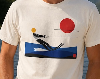 Water Skiing T Shirt | Minimalist Summer Outdoor Graphic Shirt