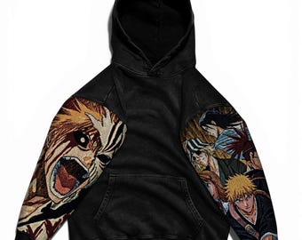 Popular Anime Tapestry Double-Sleeved Hoodie, Acid Washed Anime Gifts For Him and Her