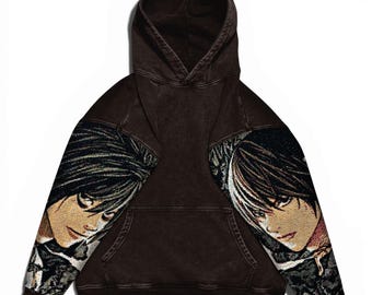 Popular Anime Tapestry Double-Sleeved Hoodie, Acid Washed Anime Gifts For Him and Her